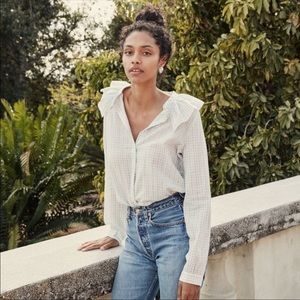 NWT - Dôen Shirt - Jeanette Top Blue Picnic Plaid